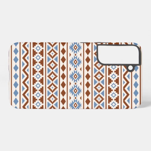 Aztec Essence Muster II Rust Blue Creme Samsung Galaxy Hülle (Rückseite (Horizontal))