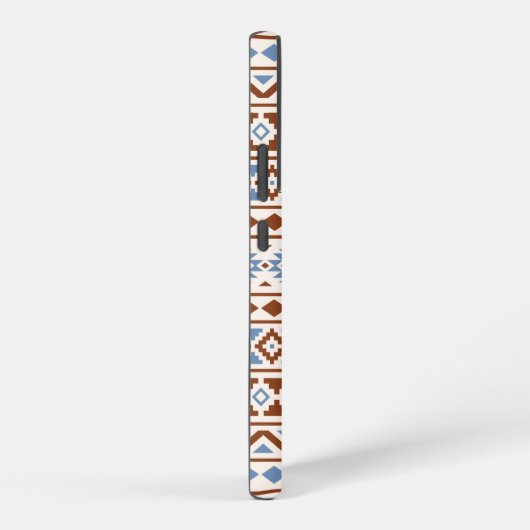 Aztec Essence Muster II Rust Blue Creme Samsung Galaxy Hülle (Rechte Seite)