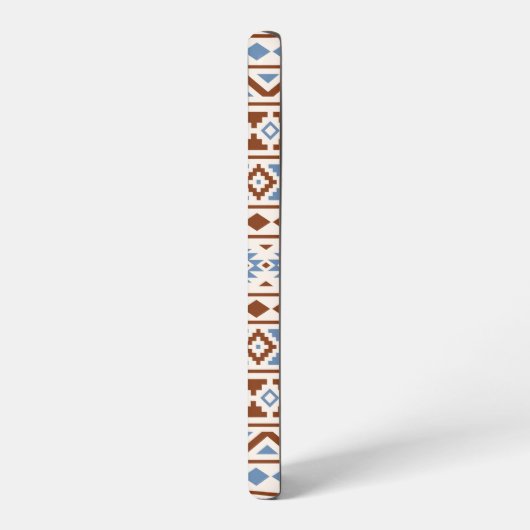 Aztec Essence Muster II Rust Blue Creme Samsung Galaxy Hülle (Linke Seite)