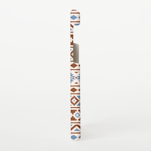 Aztec Essence Muster II Rust Blue Creme Samsung Galaxy Hülle (Linke Seite)
