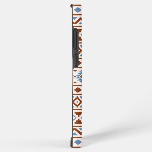 Aztec Essence Muster II Rust Blue Creme Samsung Galaxy Hülle (Rechte Seite)