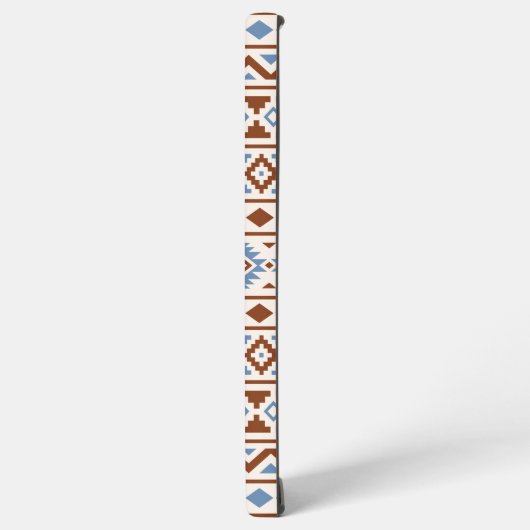 Aztec Essence Muster II Rust Blue Creme Samsung Galaxy Hülle (Linke Seite)