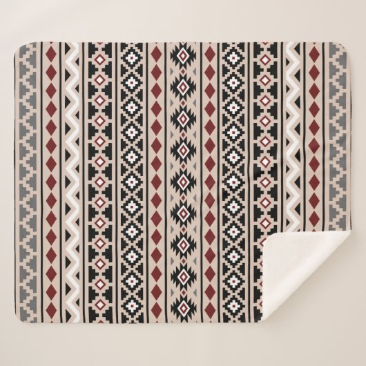 Aztec Essence Muster II Schwarz-weiß Red Gray Sherpadecke (Vorderseite (Horizontal))