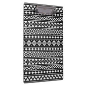 Aztec Essence Pattern II Weiß auf schwarz Klemmbrett (Rechts)