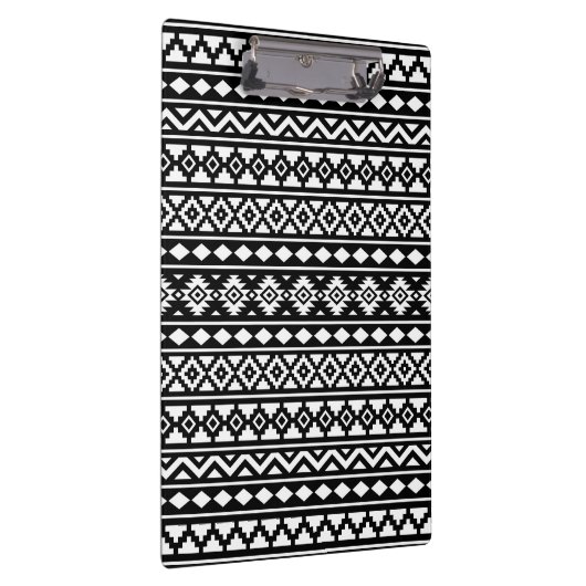 Aztec Essence Pattern II Weiß auf schwarz Klemmbrett (Rechts)