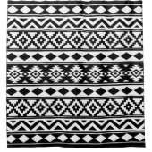 Aztec Essence Pattern IIIb Schwarz & Weiß Duschvorhang (Vorderseite)