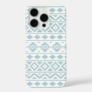 Aztec Essence Ptn III Duck Egg Blue auf Weiß iPhone 16 Pro Hülle