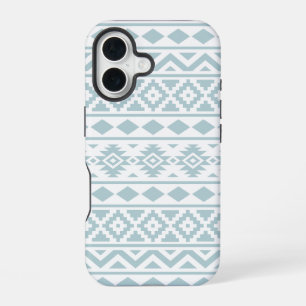 Aztec Essence Ptn III Duck Egg Blue auf Weiß iPhone 16 Hülle