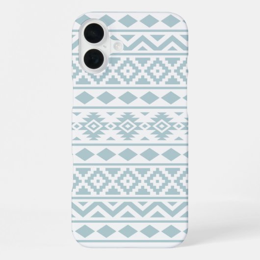 Aztec Essence Ptn III Duck Egg Blue auf Weiß iPhone Hülle (Rückseite)