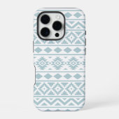 Aztec Essence Ptn III Duck Egg Blue auf Weiß iPhone Hülle (Rückseite)