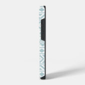 Aztec Essence Ptn III Duck Egg Blue auf Weiß iPhone Hülle (Linke Seite)