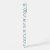 Aztec Essence Ptn III Duck Egg Blue auf Weiß iPhone Hülle (Rechte Seite)