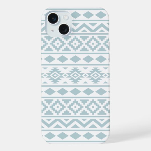 Aztec Essence Ptn III Duck Egg Blue auf Weiß iPhone Hülle (Rückseite)