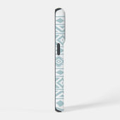 Aztec Essence Ptn III Duck Egg Blue auf Weiß iPhone Hülle (Rechte Seite)