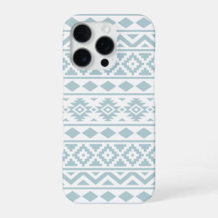 Aztec Essence Ptn III Duck Egg Blue auf Weiß iPhone 16 Pro Hülle