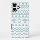 Aztec Essence Ptn III Duck Egg Blue auf Weiß iPhone Hülle (Rückseite)