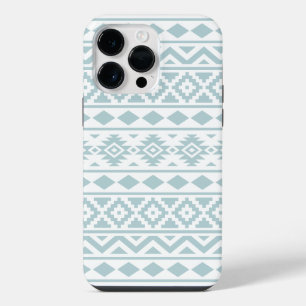 Aztec Essence Ptn III Duck Egg Blue auf Weiß iPhone 14 Pro Max Hülle