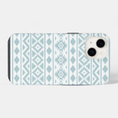 Aztec Essence Ptn III Duck Egg Blue auf Weiß iPhone Hülle (Rückseite (Horizontal))