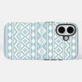 Aztec Essence Ptn III White on Duck Egg Blue Case-Mate iPhone Hülle (Rückseite (Horizontal))