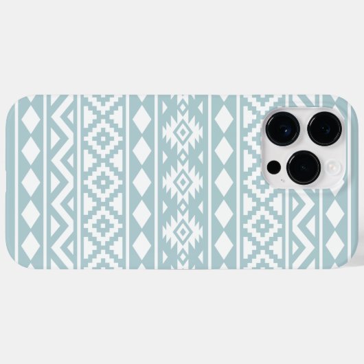 Aztec Essence Ptn III White on Duck Egg Blue Case-Mate iPhone Hülle (Rückseite (Horizontal))