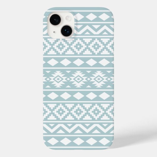Aztec Essence Ptn III White on Duck Egg Blue Case-Mate iPhone Hülle (Rückseite)