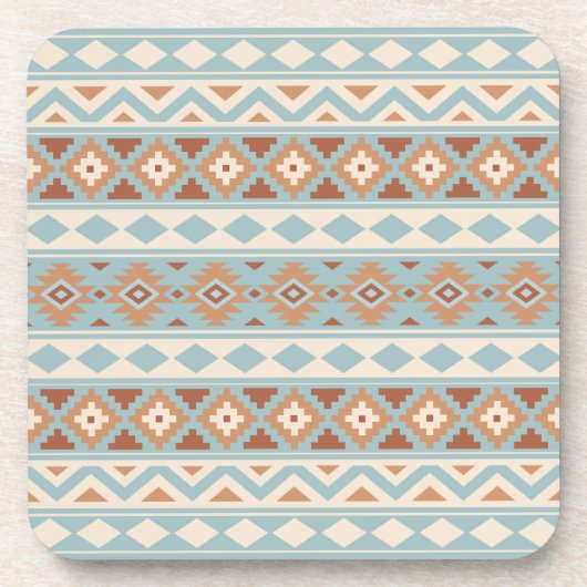 Aztec Essence Ptn IIIb Blue Cream Terracottas Getränkeuntersetzer (Vorderseite)