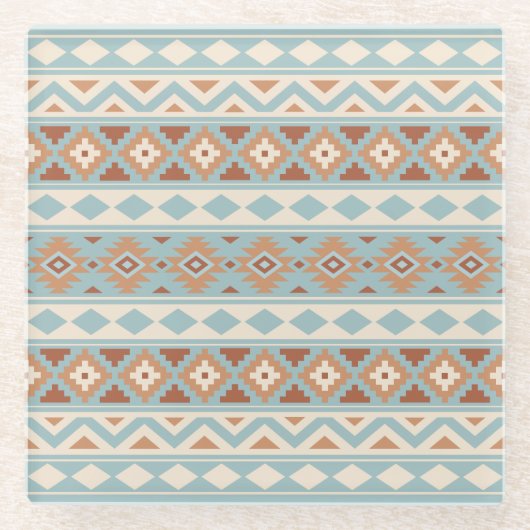 Aztec Essence Ptn IIIb Blue Cream Terracottas Glasuntersetzer (Vorderseite)