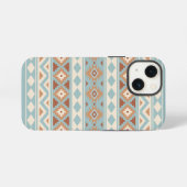 Aztec Essence Ptn IIIb Blue Cream Terracottas iPhone Hülle (Rückseite (Horizontal))