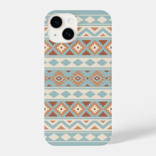 Aztec Essence Ptn IIIb Blue Cream Terracottas iPhone Hülle (Rückseite)
