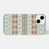 Aztec Essence Ptn IIIb Blue Cream Terracottas iPhone Hülle (Rückseite (Horizontal))
