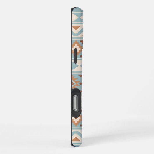Aztec Essence Ptn IIIb Blue Cream Terracottas iPhone Hülle (Rechte Seite)