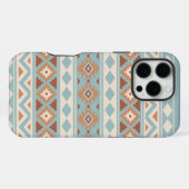 Aztec Essence Ptn IIIb Blue Cream Terracottas iPhone Hülle (Rückseite (Horizontal))
