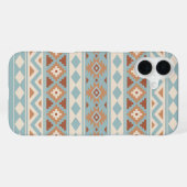 Aztec Essence Ptn IIIb Blue Cream Terracottas iPhone Hülle (Rückseite (Horizontal))