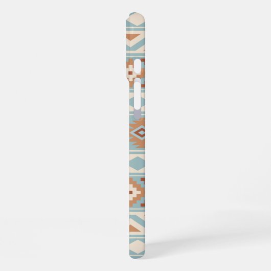 Aztec Essence Ptn IIIb Blue Cream Terracottas iPhone Hülle (Linke Seite)