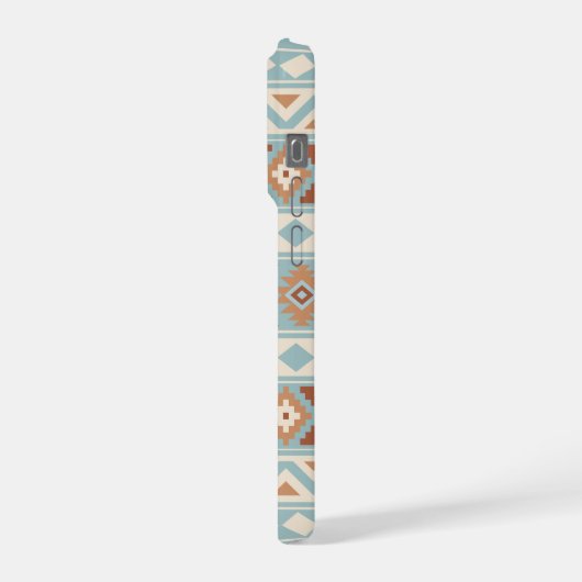 Aztec Essence Ptn IIIb Blue Cream Terracottas iPhone Hülle (Linke Seite)