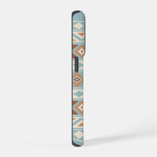 Aztec Essence Ptn IIIb Blue Cream Terracottas iPhone Hülle (Rechte Seite)