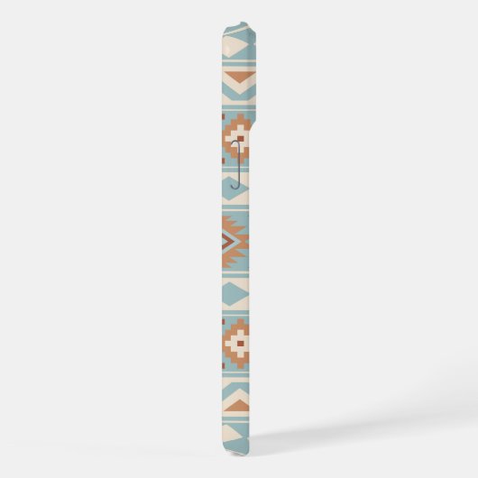 Aztec Essence Ptn IIIb Blue Cream Terracottas iPhone Hülle (Rechte Seite)