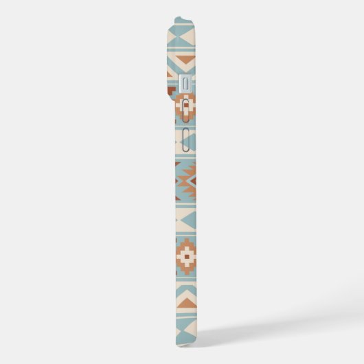 Aztec Essence Ptn IIIb Blue Cream Terracottas iPhone Hülle (Linke Seite)