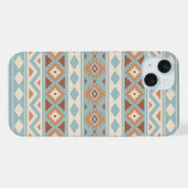Aztec Essence Ptn IIIb Blue Cream Terracottas iPhone Hülle (Rückseite (Horizontal))