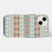 Aztec Essence Ptn IIIb Blue Cream Terracottas iPhone Hülle (Rückseite (Horizontal))