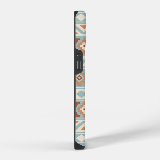 Aztec Essence Ptn IIIb Blue Cream Terracottas iPhone Hülle (Rechte Seite)