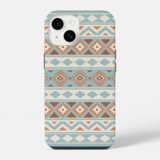 Aztec Essence Ptn IIIb Blue Cream Terracottas iPhone Hülle (Rückseite)