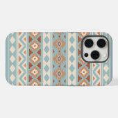 Aztec Essence Ptn IIIb Blue Cream Terracottas iPhone Hülle (Rückseite (Horizontal))