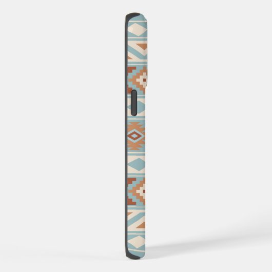 Aztec Essence Ptn IIIb Blue Cream Terracottas iPhone Hülle (Rechte Seite)