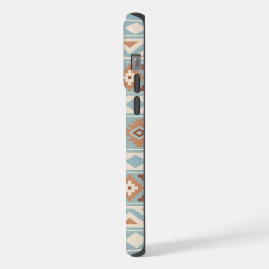 Aztec Essence Ptn IIIb Blue Cream Terracottas iPhone Hülle (Linke Seite)
