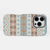 Aztec Essence Ptn IIIb Blue Cream Terracottas iPhone Hülle (Rückseite (Horizontal))