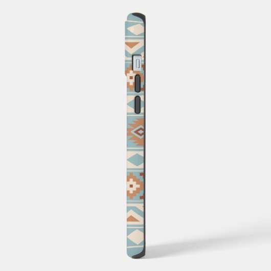 Aztec Essence Ptn IIIb Blue Cream Terracottas iPhone Hülle (Linke Seite)