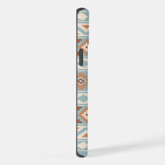 Aztec Essence Ptn IIIb Blue Cream Terracottas iPhone Hülle (Rechte Seite)