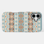 Aztec Essence Ptn IIIb Blue Cream Terracottas iPhone Hülle (Rückseite (Horizontal))