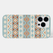 Aztec Essence Ptn IIIb Blue Cream Terracottas iPhone Hülle (Rückseite (Horizontal))
